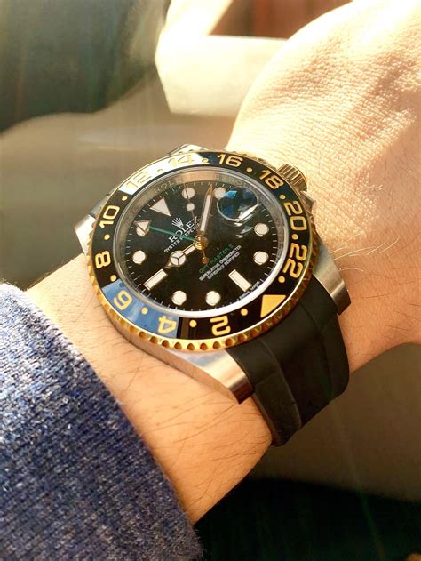 rolex gmt gold rubber strap|Rolex gmt master i rubber bands.